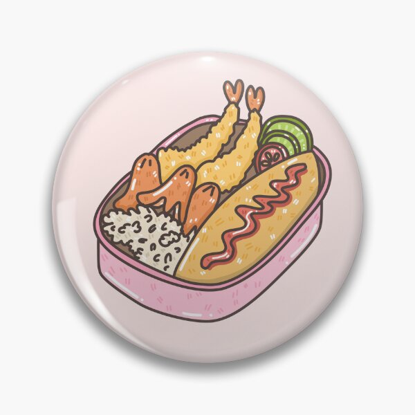 Item preview, Cute Cartoon Bento Box with Tempura, Hot Dog, and Sausages designed and sold by JHomStudio.