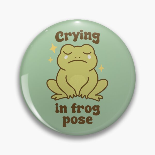Item preview, Crying in Frog Pose - Sad Frog Sticker for Mental Health Humor Lovers designed and sold by SnugbugStudios.