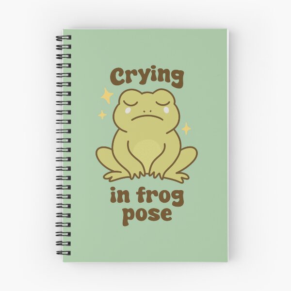 Item preview, Crying in Frog Pose - Sad Frog Sticker for Mental Health Humor Lovers designed and sold by SnugbugStudios.