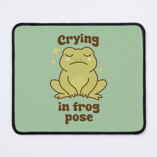 Item preview, Crying in Frog Pose - Sad Frog Sticker for Mental Health Humor Lovers designed and sold by SnugbugStudios.