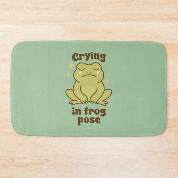 Item preview, Crying in Frog Pose - Sad Frog Sticker for Mental Health Humor Lovers designed and sold by SnugbugStudios.