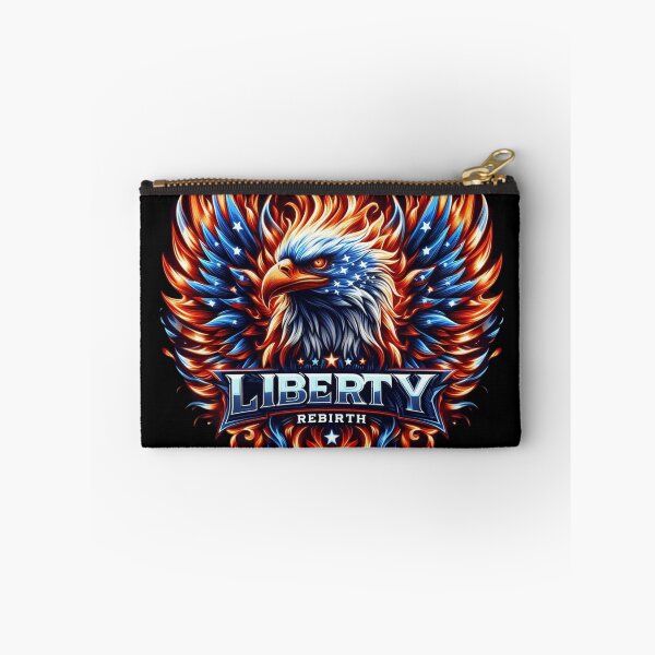 Item preview, Liberty Rebirth – Fiery Cyberpunk Eagle with American Accents Tee designed and sold by UmcommonGoods.