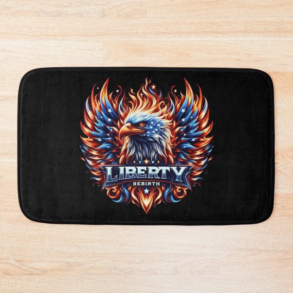Item preview, Liberty Rebirth – Fiery Cyberpunk Eagle with American Accents Tee designed and sold by UmcommonGoods.