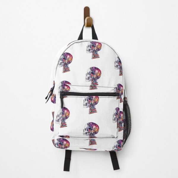 Item preview, Surreal Psychedelic Skull – Colorful Mindscape Illustration designed and sold by Line Designs By Duck.