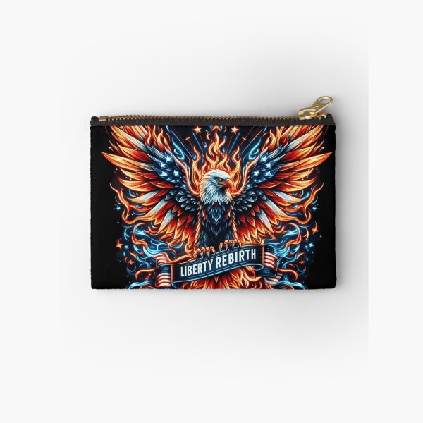 Item preview, Liberty Rebirth – Fiery Cyberpunk Eagle with American Accents Tee designed and sold by UmcommonGoods.