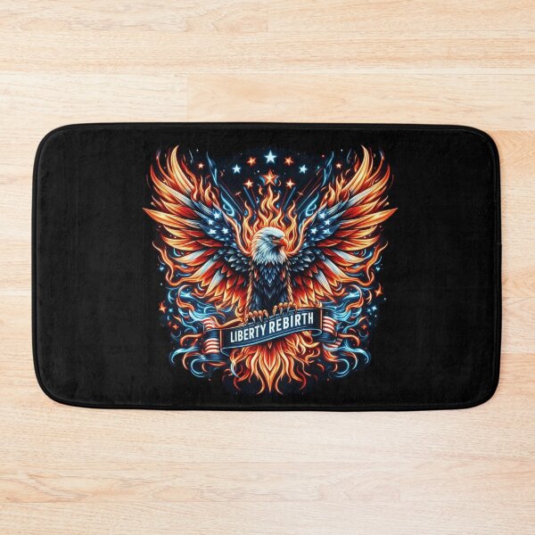 Item preview, Liberty Rebirth – Fiery Cyberpunk Eagle with American Accents Tee designed and sold by UmcommonGoods.