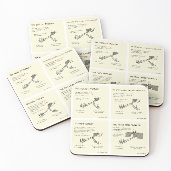 Item preview, The Trolley Problem - 4 Scenarios designed and sold by Sketchplanations.