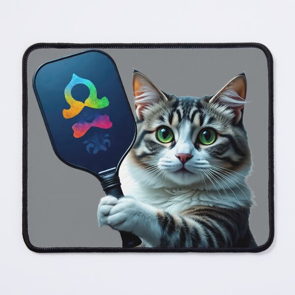 Item preview, Confident Kitten with Paddle Ready for Pickleball designed and sold by RickGoulet.