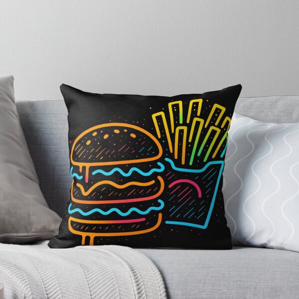 Item preview, burger and chips in neon paint designed and sold by optimusprime39.