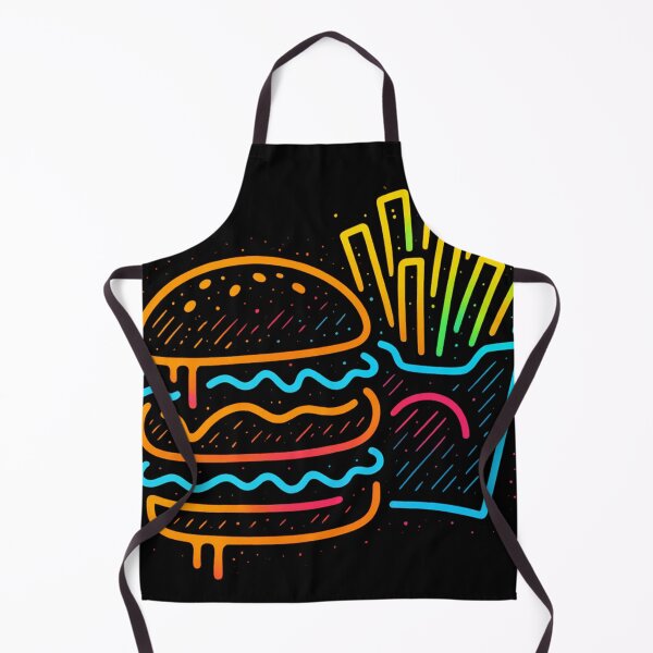 Item preview, burger and chips in neon paint designed and sold by optimusprime39.