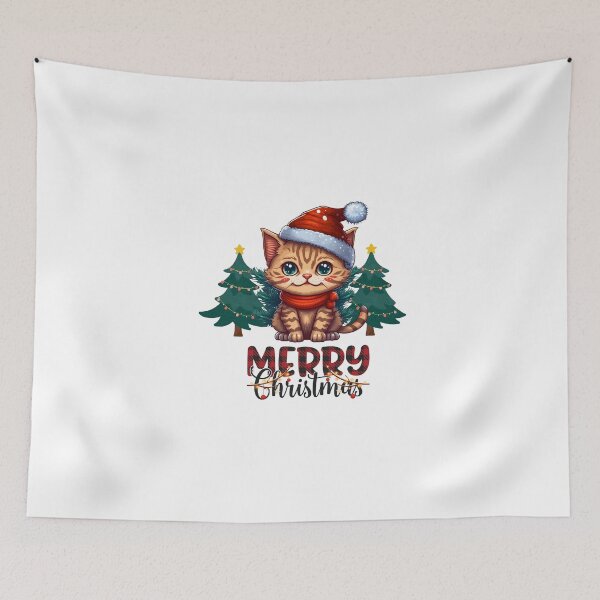 Item preview, Lindo gato navideño con gorro de Papá Noel: diseño festivo de gatito designed and sold by Dexro.