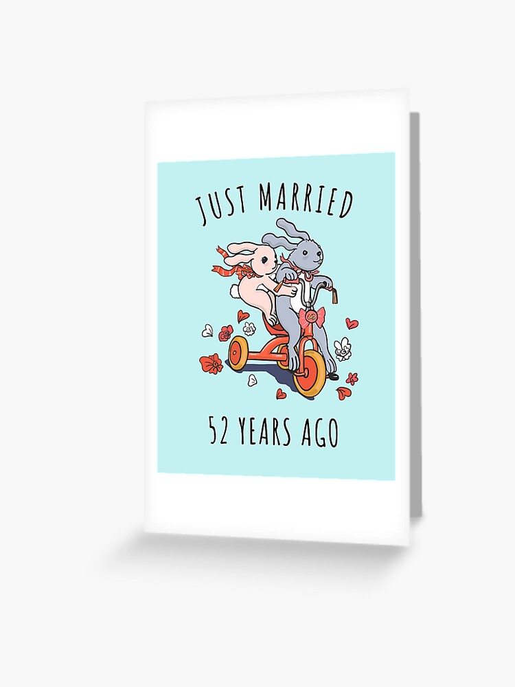 Old English Co. Happy Anniversary Card For Husband, Rabbit, Romantic Cute, Couples And Her | Gold Foil Detail | Blank Inside And Envelope Included