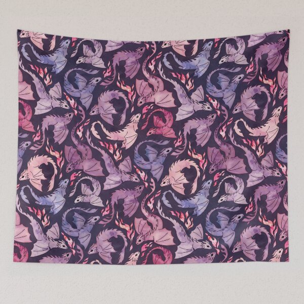 Item preview, Dragon fire dark pink & purple designed and sold by adenaJ.