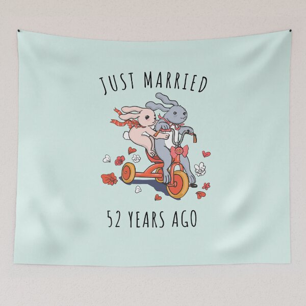 Item preview, Just Married 52 Years Ago - 52nd Anniversary Couple Bunnies Tee, Phone Cases And Other Gifts designed and sold by MemWear.