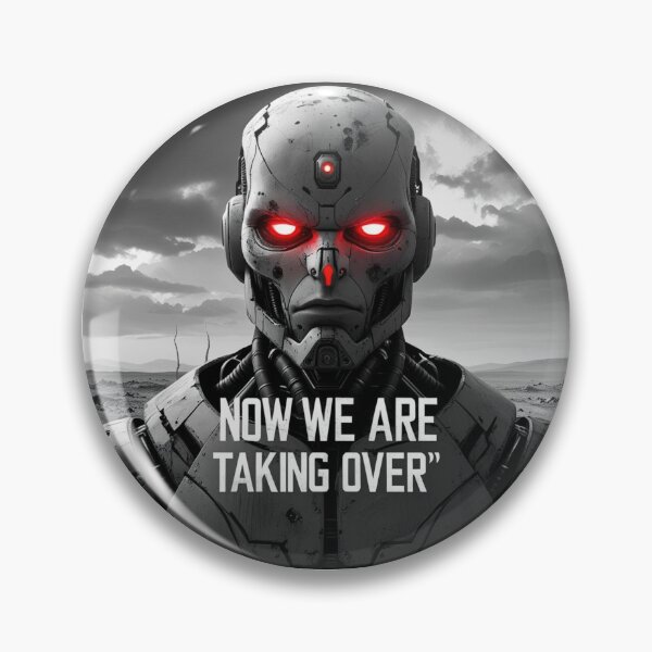 Item preview, Now We Are Taking Over – Apocalyptic AI Red-Eyed Robot Face  designed and sold by smitke.
