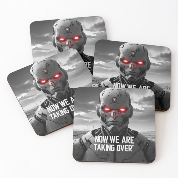Item preview, Now We Are Taking Over – Apocalyptic AI Red-Eyed Robot Face  designed and sold by smitke.