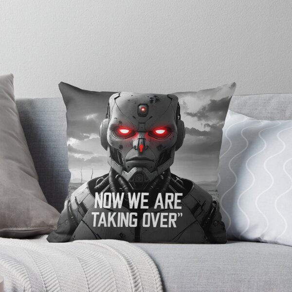Item preview, Now We Are Taking Over – Apocalyptic AI Red-Eyed Robot Face  designed and sold by smitke.