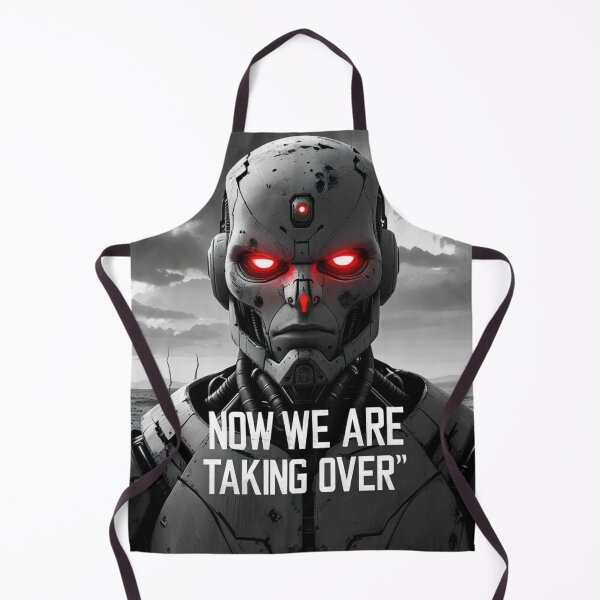 Item preview, Now We Are Taking Over – Apocalyptic AI Red-Eyed Robot Face designed and sold by smitke.