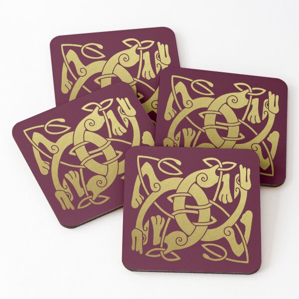 Item preview, Medieval Style Celtic Nordic Knotwork Pair of Dogs designed and sold by Pixelchicken.