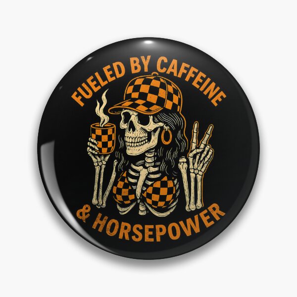 Item preview, Fueled by Caffeine and Horsepower Funny Skeleton Coffee and Car Racing designed and sold by CarantinedChaos.
