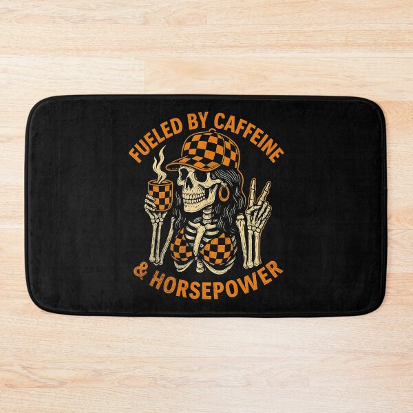 Item preview, Fueled by Caffeine and Horsepower Funny Skeleton Coffee and Car Racing designed and sold by CarantinedChaos.