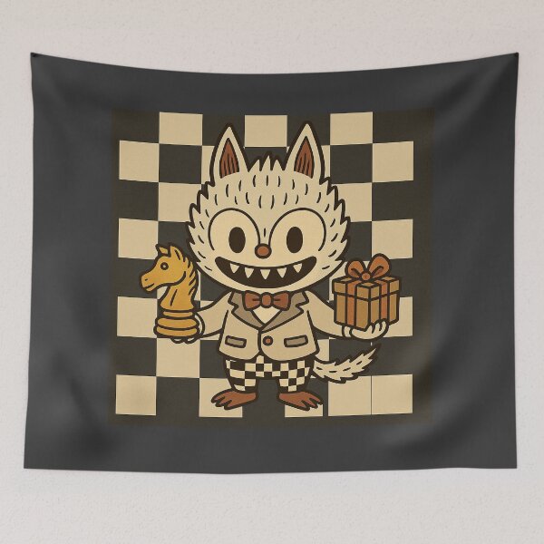 Item preview, Checkmate Labubu – Cute Gothic Toy Creature with Gift & Chess Knight designed and sold by graphicbidu.