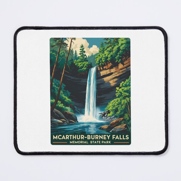 Item preview, A Vintage Illustration of McArthur‑Burney Falls Memorial State Park - California designed and sold by GoodOldVintage.