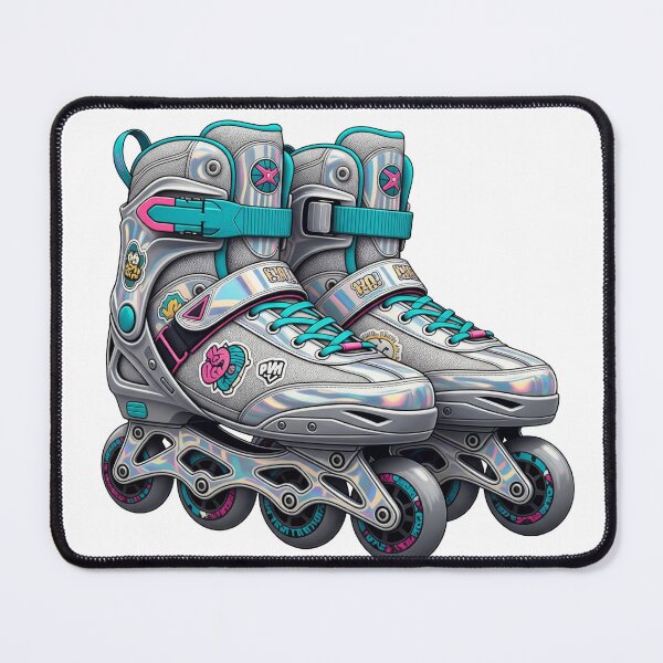 Item preview, Retro Chrome Rollerblades – Y2K Holographic Aesthetic Sticker designed and sold by 001Haiba.