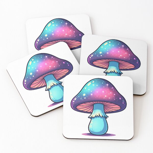 Item preview, Neon Galaxy Mushroom – Glowing Psychedelic Cartoon Sticker designed and sold by 001Haiba.