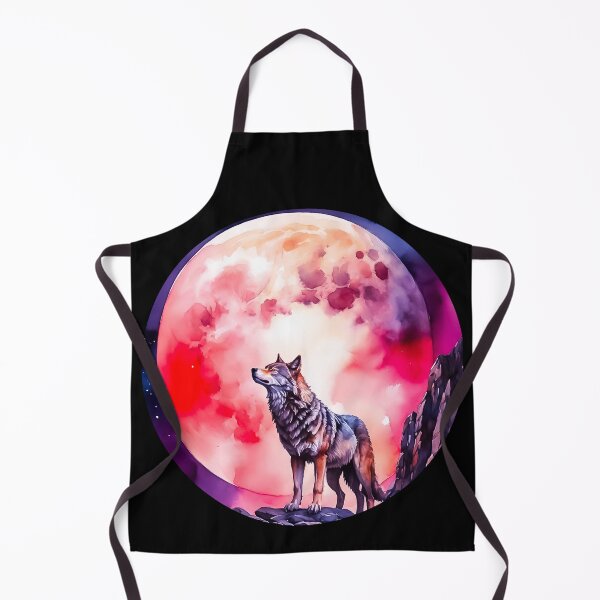 Item preview, Wolf with Red Moon – Circular Watercolor Design designed and sold by MarcVan.