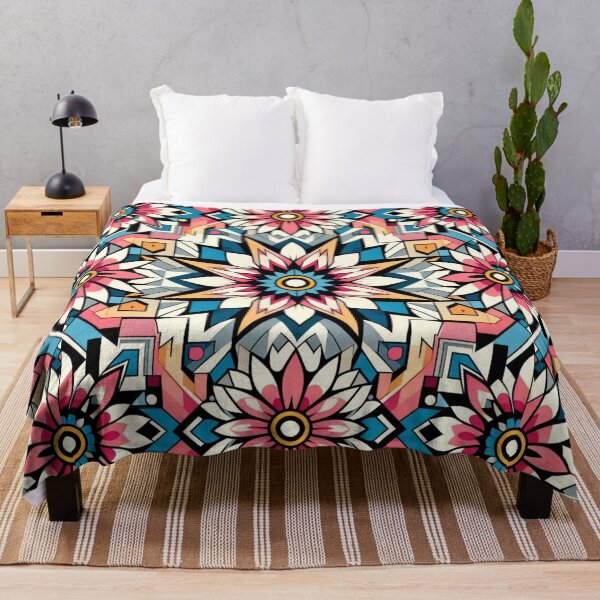 Item preview, Colorful geometric flower pattern  designed and sold by Dogandesighn.