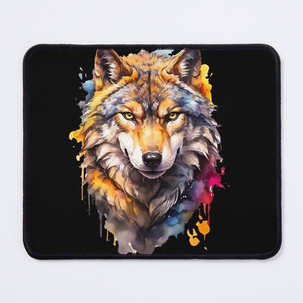 Item preview, Powerful Wolf Face – Colorful Watercolor Art designed and sold by MarcVan.