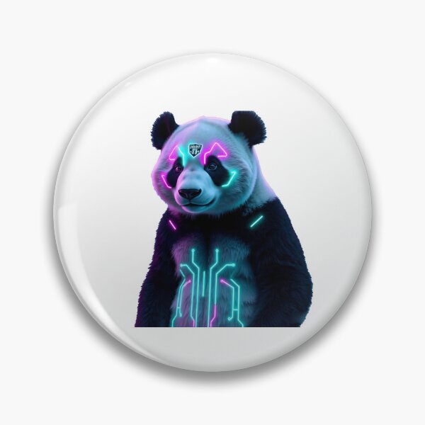 Item preview, Cyberpunk Panda – Futuristic Neon Circuit Animal Sticker designed and sold by 001Haiba.
