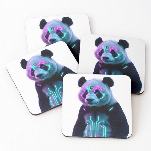 Item preview, Cyberpunk Panda – Futuristic Neon Circuit Animal Sticker designed and sold by 001Haiba.