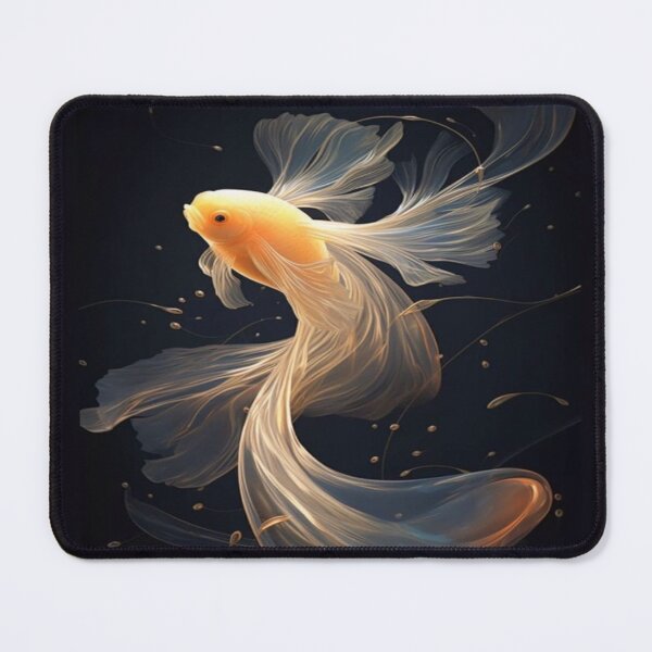 Item preview, A Serene Goldfish Swimming in Dark Water  Art Work designed and sold by NivyasArtistry.