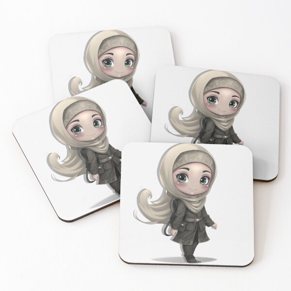 Item preview, Cute Hijabi Girl Illustration – Modern Muslim Girl Art for Stickers & Prints designed and sold by Lulunza.