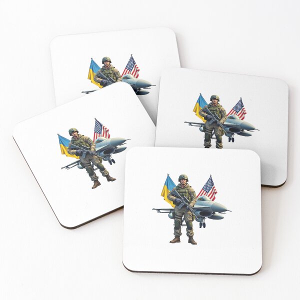Item preview, Ukrainian Soldier with F-16 – Modern War Realism Sticker designed and sold by pixeldizajn.