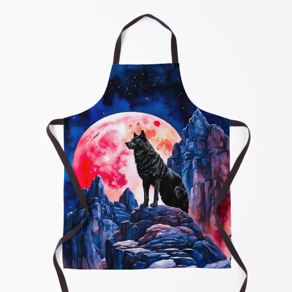 Item preview, Black Wolf and Moon – Dramatic Nighttime Landscape designed and sold by MarcVan.