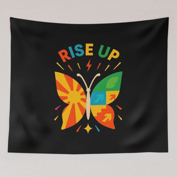 Item preview, Rise Up Motivational Butterfly Design – Bold Colorful Growth Graphic designed and sold by Furr-n-Purr.