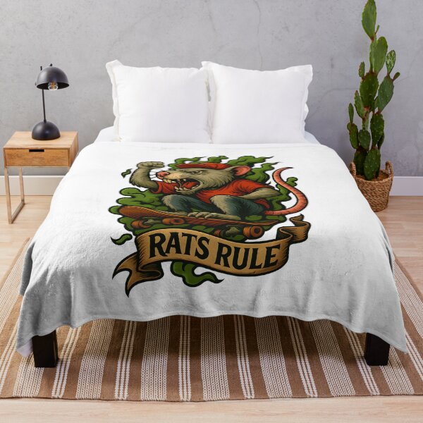 Item preview, Rats Rule Skateboard Rebel Art designed and sold by Shoot-The-Moon.