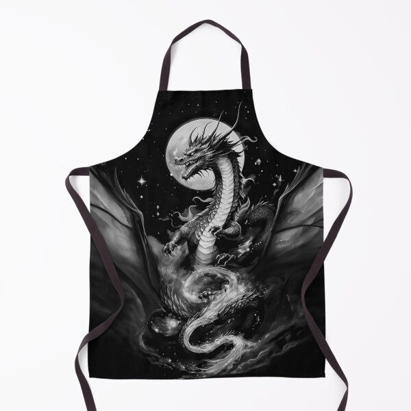 Item preview, Monochrome Black Dragon under the Moon designed and sold by MarcVan.