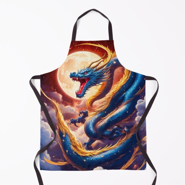 Item preview, Blue Dragon Flying Across the Moon designed and sold by MarcVan.