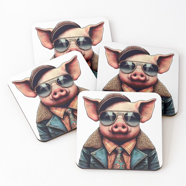 Item preview, Vintage 80s Pig – Funky Urban Animal designed and sold by FunkyFauna.