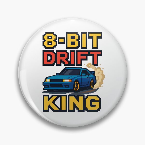 Item preview, 8-Bit Drift King Retro Pixel Racing Design designed and sold by The-T-In-Retro.