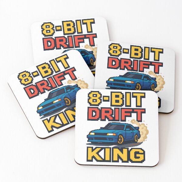 Item preview, 8-Bit Drift King Retro Pixel Racing Design designed and sold by The-T-In-Retro.