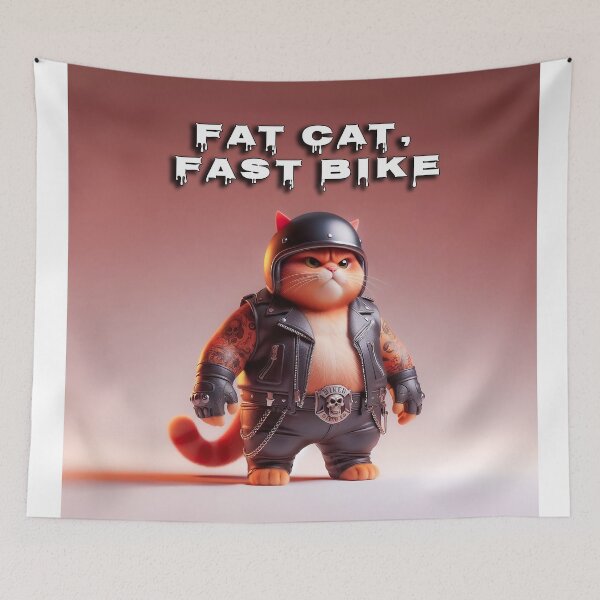 Item preview, Fat Cat, Fast Bike – Classic Poster Style designed and sold by MarcVan.