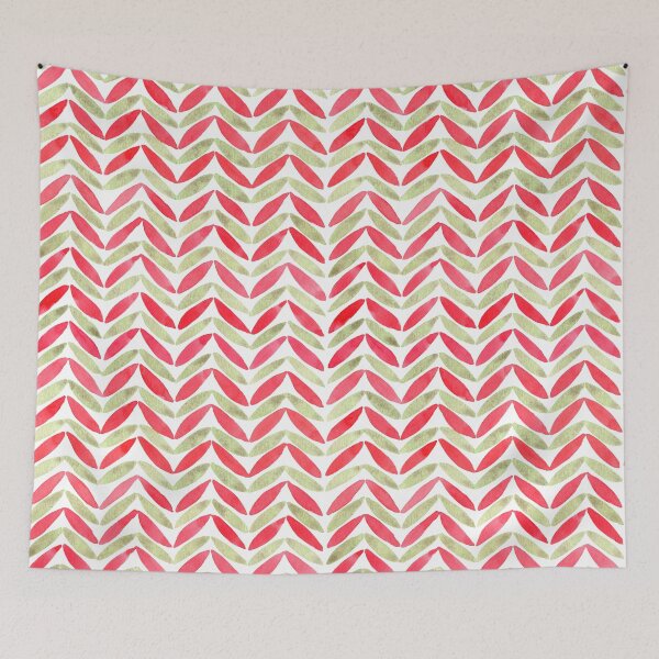 Item preview, Red and Green Chevron Pattern in Watercolor (Light) designed and sold by andrebalest.art.