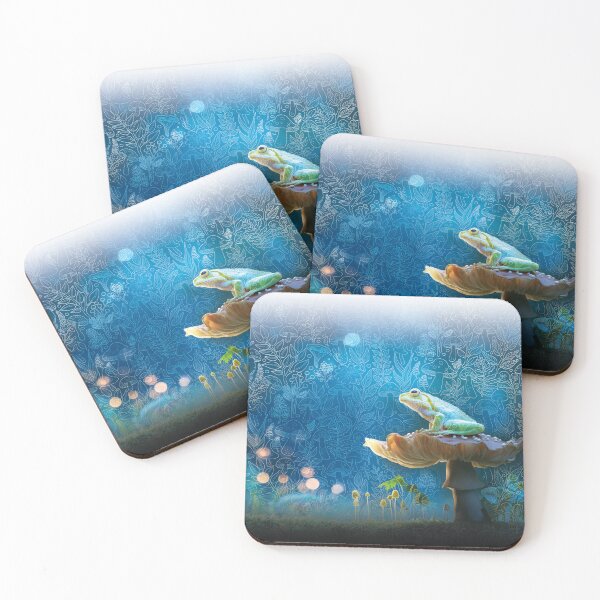 Item preview, FrogKing Mushroom Vibrant Blues designed and sold by KoblinArts.