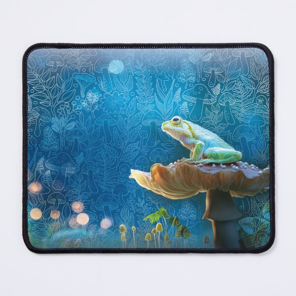 Item preview, FrogKing Mushroom Vibrant Blues designed and sold by KoblinArts.