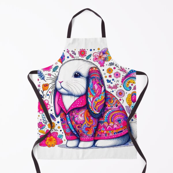 Item preview, Cute rabbit with flower – folk art pattern designed and sold by MarcVan.